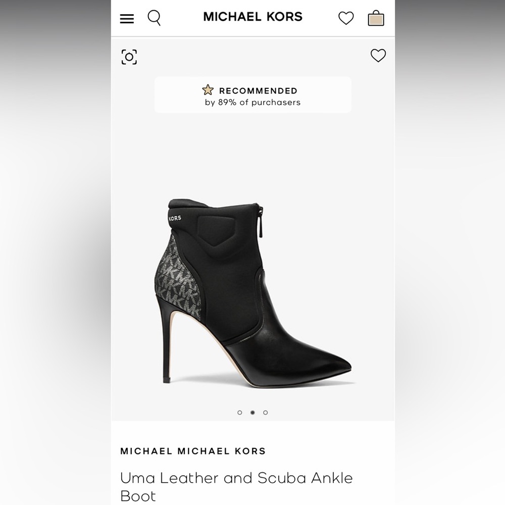 Michael Kors Uma Leather and Scuba Ankle Boot
